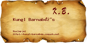 Kungl Barnabás névjegykártya