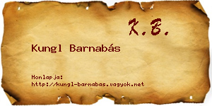 Kungl Barnabás névjegykártya