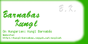 barnabas kungl business card