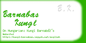 barnabas kungl business card